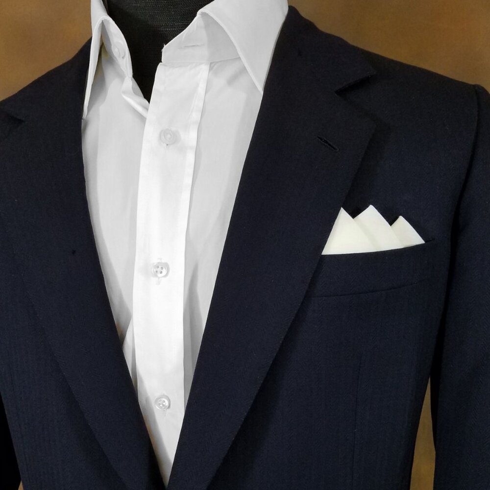 NEW Winter White Linen Blend Pre-Folded Pocket Square Handkerchief Insert